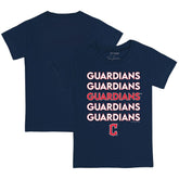 Cleveland Guardians Tiny Turnip Youth Stacked T-Shirt Navy