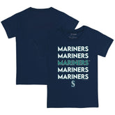Seattle Mariners Tiny Turnip Youth Stacked T-Shirt Navy