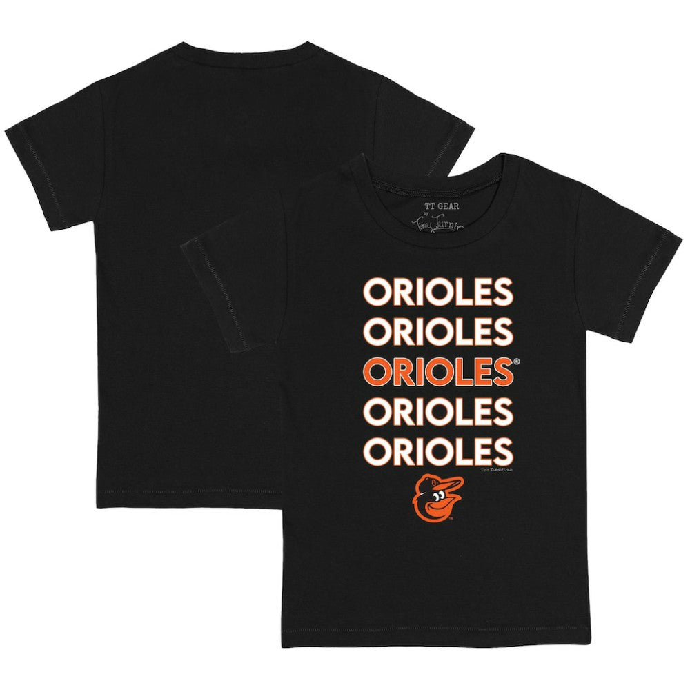 Baltimore Orioles Tiny Turnip Youth Stacked T-Shirt Black
