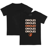 Baltimore Orioles Tiny Turnip Youth Stacked T-Shirt Black