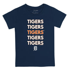 Detroit Tigers Tiny Turnip Youth Stacked T-Shirt Navy