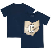 Cleveland Guardians Tiny Turnip Youth State Outline T-Shirt Navy
