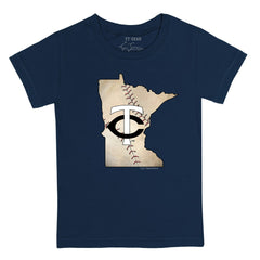 Minnesota Twins Tiny Turnip Youth State Outline T-Shirt Navy