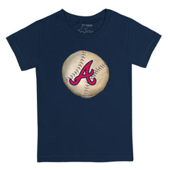 Atlanta Braves Tiny Turnip Youth Stitched Baseball T-Shirt Navy