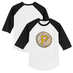 Pittsburgh Pirates Tiny Turnip Youth Stitched Baseball 3/4-Sleeve Raglan T-Shirt White/Black