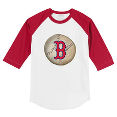 Boston Red Sox Tiny Turnip Youth Stitched Baseball 3/4-Sleeve Raglan T-Shirt White/Red