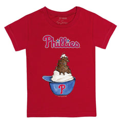 Philadelphia Phillies Tiny Turnip Youth Sundae Helmet T-Shirt Red