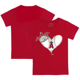 Los Angeles Angels Tiny Turnip Youth Tiara Heart T-Shirt Red