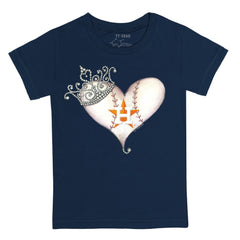 Houston Astros Tiny Turnip Youth Tiara Heart T-Shirt Navy