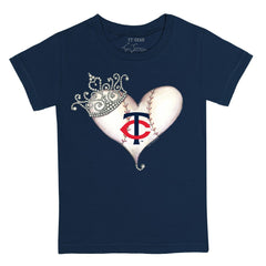 Minnesota Twins Tiny Turnip Youth Tiara Heart T-Shirt Navy