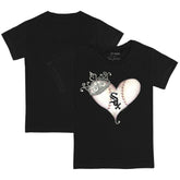 Chicago White Sox Tiny Turnip Youth Tiara Heart T-Shirt Black