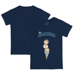 Seattle Mariners Tiny Turnip Youth Triple Scoop T-Shirt Navy