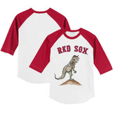 Boston Red Sox Tiny Turnip Youth TT Rex 3/4-Sleeve Raglan T-Shirt White/Red
