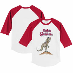 St. Louis Cardinals Tiny Turnip Youth TT Rex 3/4-Sleeve Raglan T-Shirt White/Red