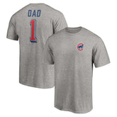 Chicago Cubs Number One Dad T-Shirt Heather Gray