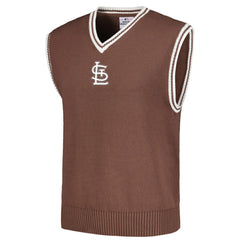 St. Louis Cardinals PLEASURES Knit V-Neck Pullover Sweater Vest Brown