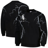Chicago White Sox PLEASURES Lightning Crewneck Pullover Sweatshirt Black