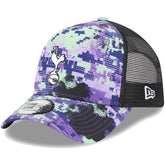 Tottenham Hotspur New Era Black Glitch All Over Print E-Frame Trucker Adjustable Hat