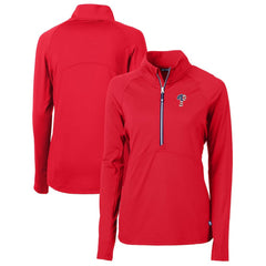 Philadelphia Phillies Cutter & Buck Women's Americana Logo Adapt Eco Knit Stretch Recycled Half-Zip Pullover Top Red