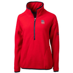 San Diego Padres Cutter & Buck Women's Americana Logo Cascade Eco Sherpa Fleece Half-Zip Pullover Jacket Red