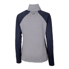 Milwaukee Brewers Cutter & Buck Women's Americana Logo Forge Tonal Stripe Stretch Half-Zip Pullover Top Navy
