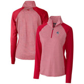 Philadelphia Phillies Cutter & Buck Women's Americana Logo Forge Tonal Stripe Stretch Half-Zip Pullover Top Cardinal