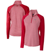 Cincinnati Reds Cutter & Buck Women's Americana Logo Forge Tonal Stripe Stretch Half-Zip Pullover Top Cardinal