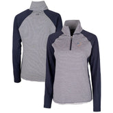 Washington Nationals Cutter & Buck Women's Americana Logo Forge Tonal Stripe Stretch Half-Zip Pullover Top Navy