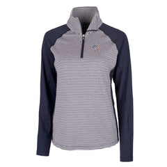 Washington Nationals Cutter & Buck Women's Americana Logo Forge Tonal Stripe Stretch Half-Zip Pullover Top Navy