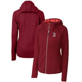 Boston Red Sox Cutter & Buck Women's Americana Logo Mainsail Sweater-Knit Full-Zip Hoodie Cardinal