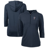 Philadelphia Phillies Cutter & Buck Women's Americana Logo DryTec Virtue Eco Pique Recycled Half-Zip Pullover Hoodie Navy
