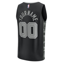 San Antonio Spurs Fast Break Custom Replica Jersey - Black - Statement Edition sale