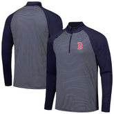 Boston Red Sox Levelwear Charter Striped Raglan Quarter-Zip Top Navy