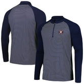 Houston Astros Levelwear Charter Striped Raglan Quarter-Zip Top Navy