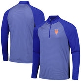 New York Mets Levelwear Charter Striped Raglan Quarter-Zip Top Royal