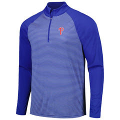 Philadelphia Phillies Levelwear Charter Striped Raglan Quarter-Zip Top Royal