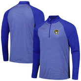 Milwaukee Brewers Levelwear Charter Striped Raglan Quarter-Zip Top Royal