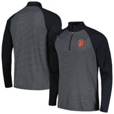 San Francisco Giants Levelwear Charter Striped Raglan Quarter-Zip Top Black