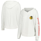 Chicago Blackhawks Concepts Sport Women's Accord Hacci Long Sleeve Hoodie Top - White Hoodies