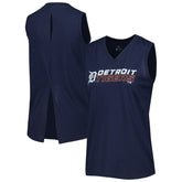 Detroit Tigers Levelwear Women's Paisley Chase V-Neck Tank Top Navy