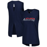 Atlanta Braves Levelwear Women's Paisley Chase V-Neck Tank Top Navy