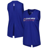 Chicago Cubs Levelwear Women's Paisley Chase V-Neck Tank Top Royal