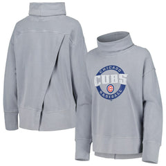 Chicago Cubs Levelwear Women's Sunset Farm Team Pullover Sweatshirt Heather Gray