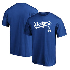 Los Angeles Dodgers Team Lock Up Wordmark T-Shirt Royal