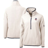 Minnesota Twins Cutter & Buck Women's Cascade Eco Sherpa Half-Zip Pullover Jacket White