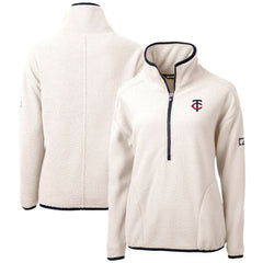 Minnesota Twins Cutter & Buck Women's Cascade Eco Sherpa Half-Zip Pullover Jacket White