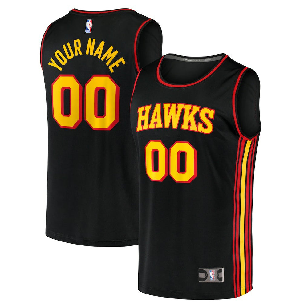 Atlanta Hawks Youth Fast Break Replica Custom Jersey - Statement Edition - Black sale