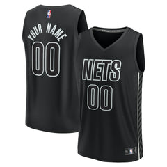 Brooklyn Nets Youth Fast Break Replica Custom Jersey - Statement Edition - Black discount