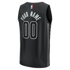 Brooklyn Nets Youth Fast Break Replica Custom Jersey - Statement Edition - Black discount