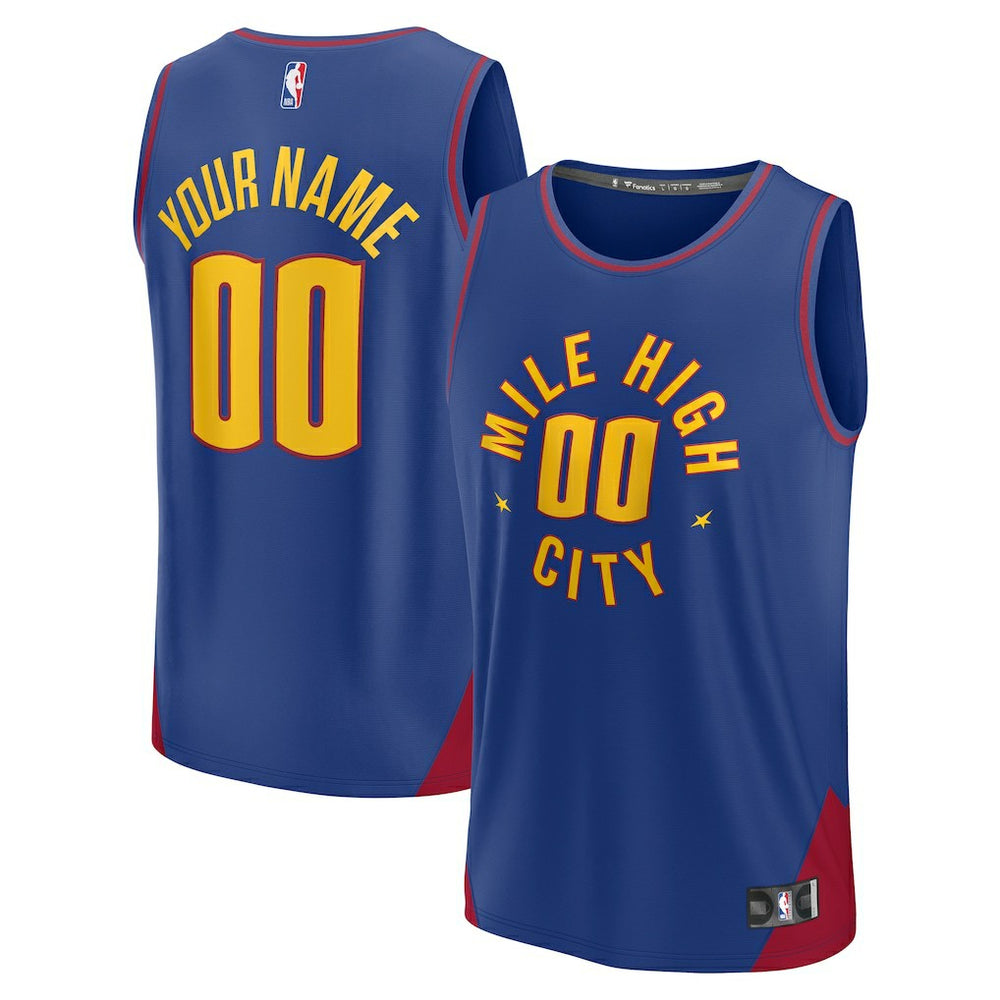 Denver Nuggets Youth Fast Break Replica Custom Jersey sale - Statement Editi- Blue for sale